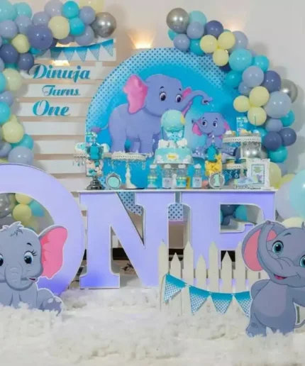 Puple Baby Elephant With One Letter Table