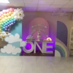 Rainbow color Theme Decor with One Letter Table