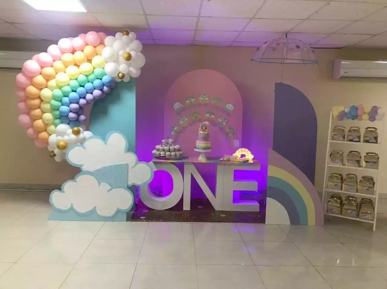 One-45 Rainbow color Theme Decor with One Letter Table - Image 1