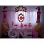 Pink Princess Theme  With One Letter Table