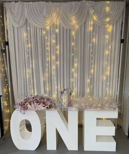 Sparkling White Lillie's with One Letter Table